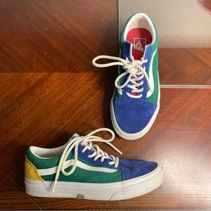 Unisex Color Blocked Suede Leather Vans Sneakers